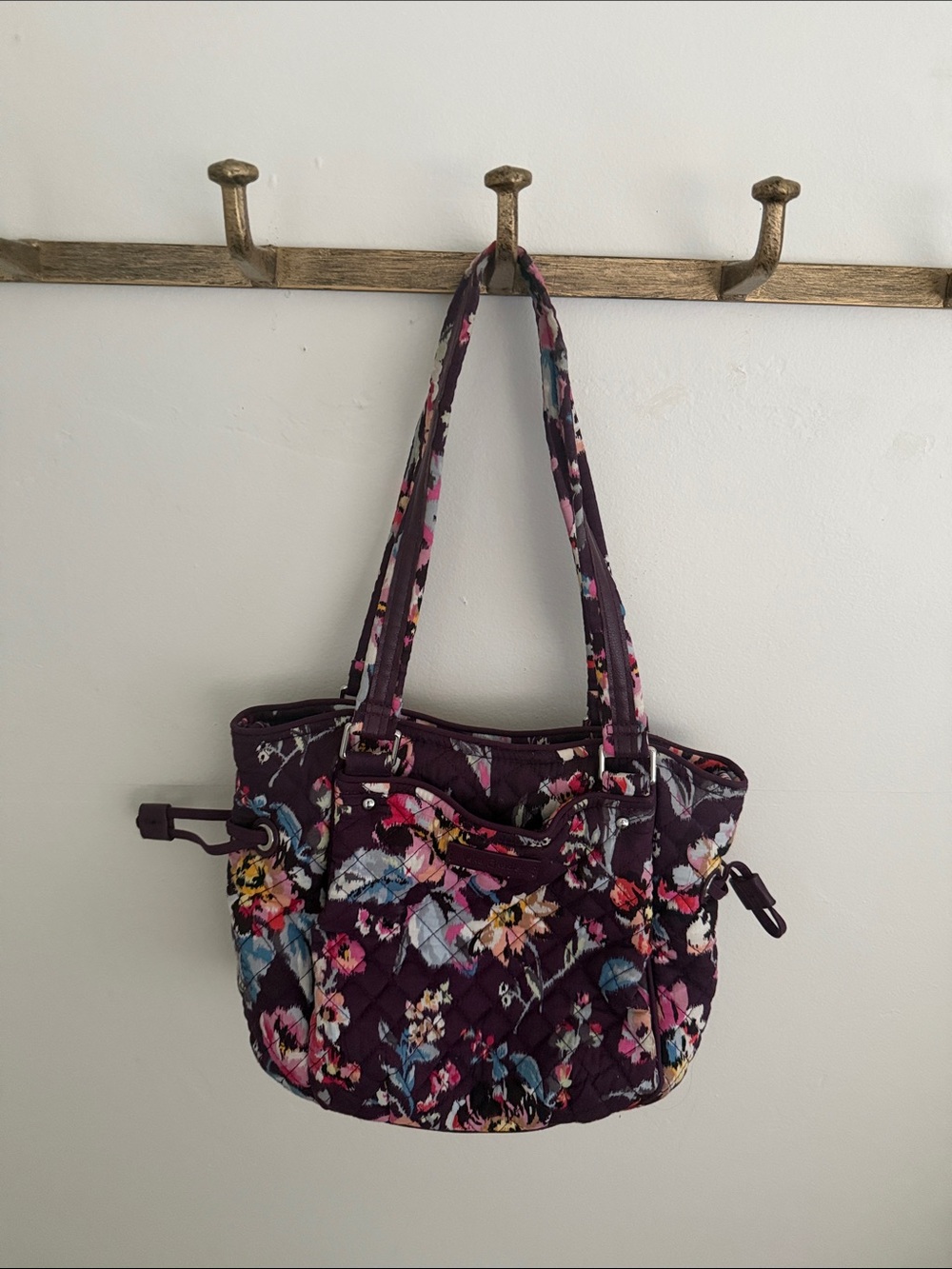 Vera Bradley Plum Floral Quilted Tote